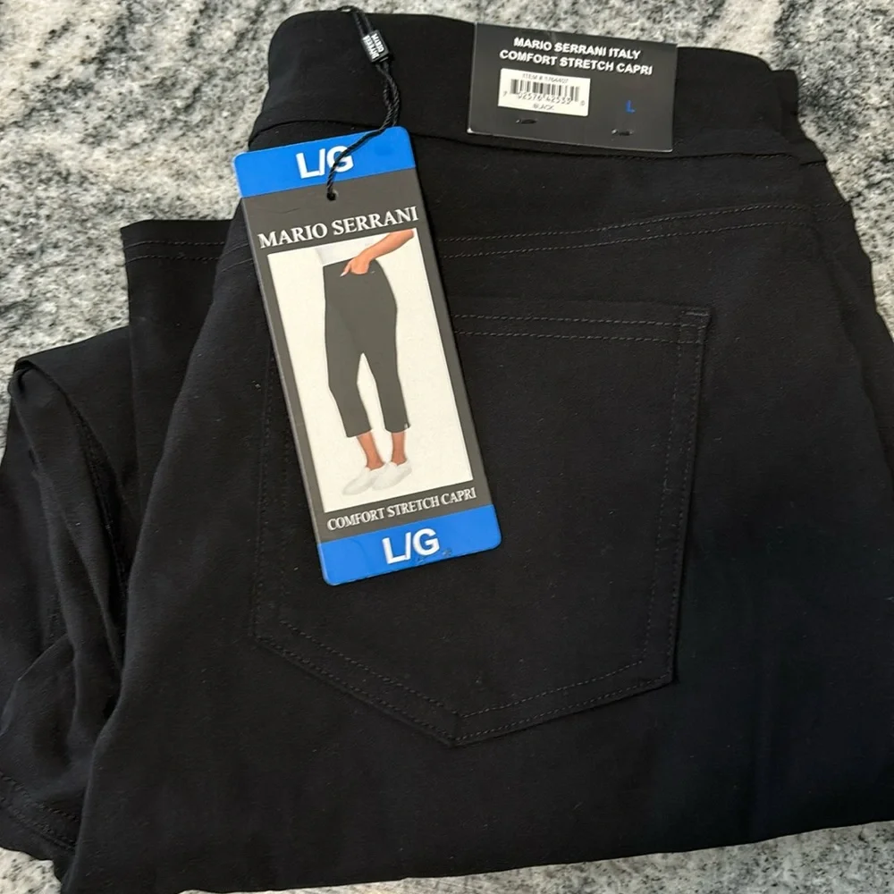 Mario Serrani Italy Women's Casual Pants Comfort Stretch Slim Fit Work Capri NEW - Picture 2 of 5